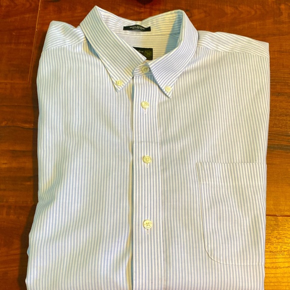 Eddie Bauer Striped Button Down Cotton Dress Shirt XL Tall - Picture 1 of 7